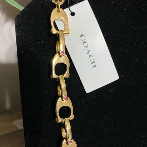 COACH New Chunky ‘C’ Necklace with Crystal Accents - NWT MSRP $255 - Picture 3 of 7